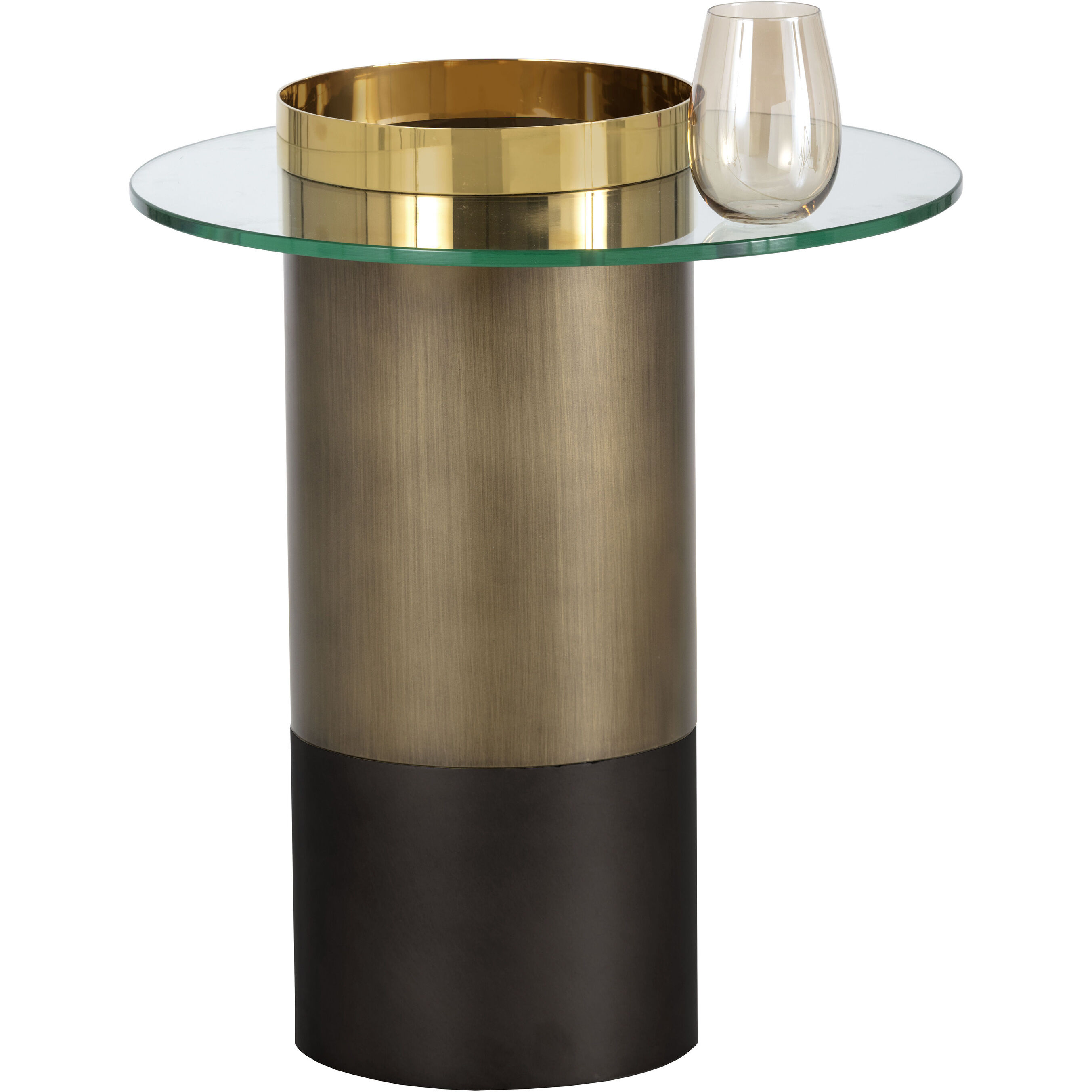 Haru 23.5 X 19.5 inch Clear / Gold End Table